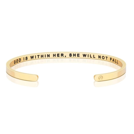 God is Within Her She Will Not Fall Bracelet